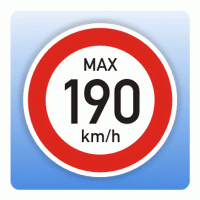 Geschwindigkeitsaufkleber max. 190 km/h