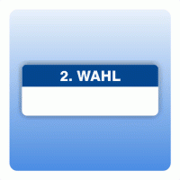 Qualitätssicherung Aufkleber "2. Wahl" 15x40 mm in blau