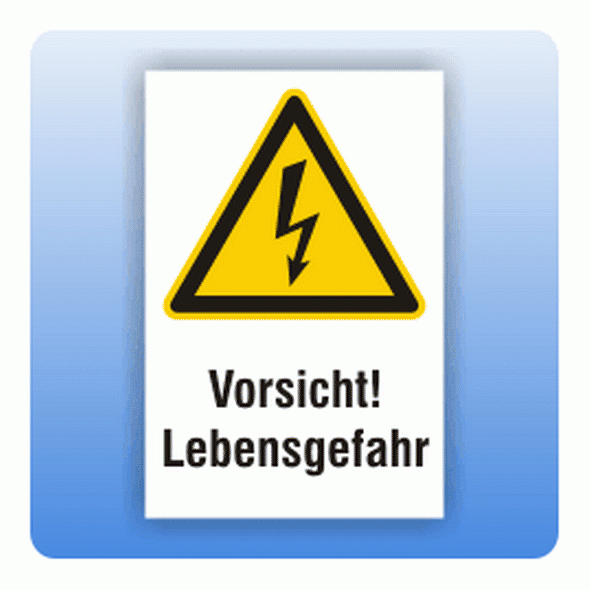 Kombi Warnschild Vorsicht Lebensgefahr