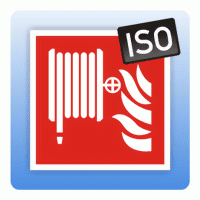 Aufkleber Internationales Brandschutzzeichen F002 Löschschlauch ISO 7010