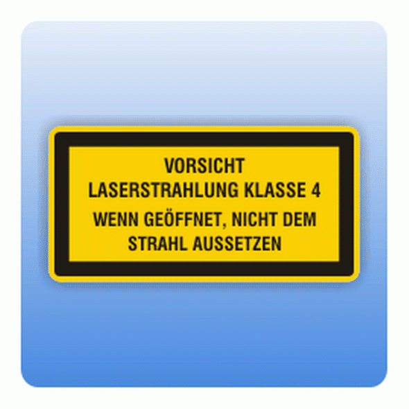 Laserkennzeichen Vorsicht Laserstrahlung Klasse 4