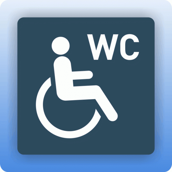 Aufkleber Symbolschild WC Behinderte dezent