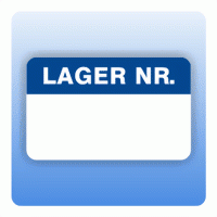 Qualitätssicherung Aufkleber "Lager Nr." 25x40 mm in blau