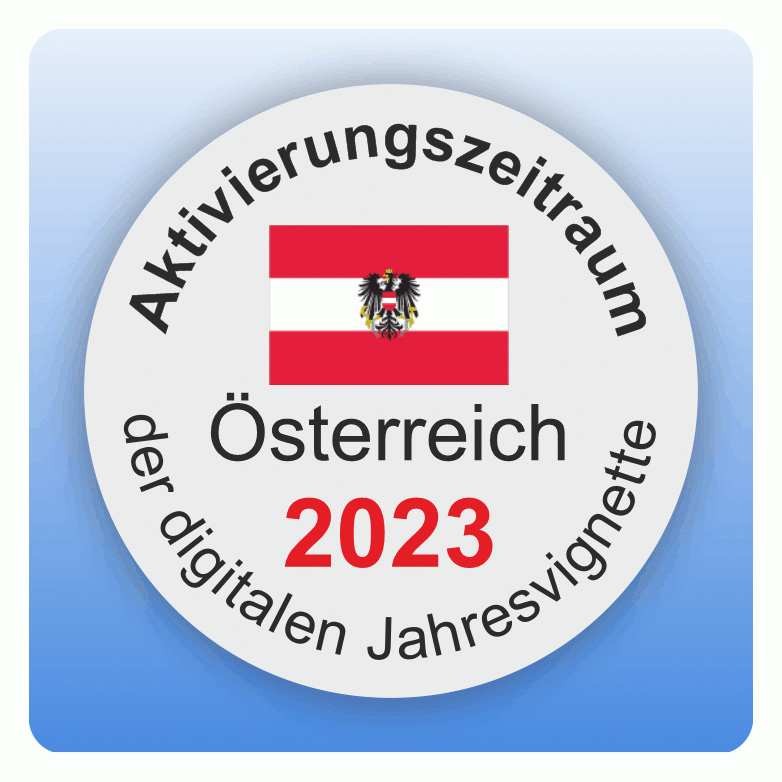 Aufkleber Aktivierungszeitraum digitale Österreich