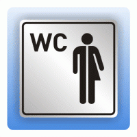 Symbolschild mit Piktogramm WC Unisex aus Alu