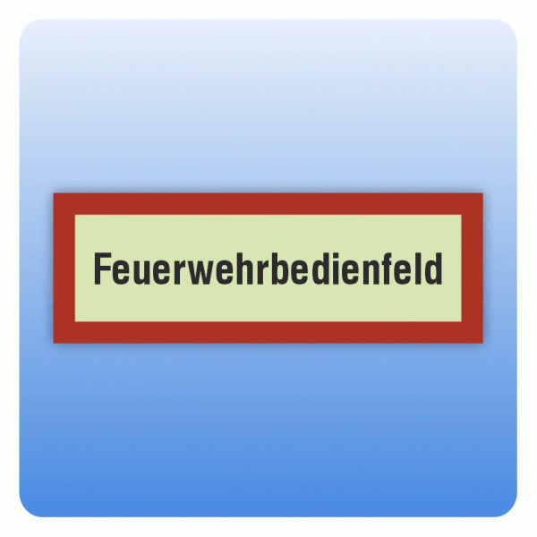 Feuerwehrzeichen Feuerwehrbedienfeld nach DIN 4066