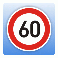 Höchstgeschwindigkeitsaufkleber "60 km/h"