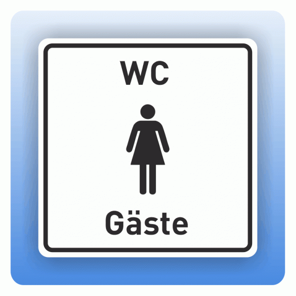 Aufkleber Symbolschild mit Piktogramm WC Gäste Damen