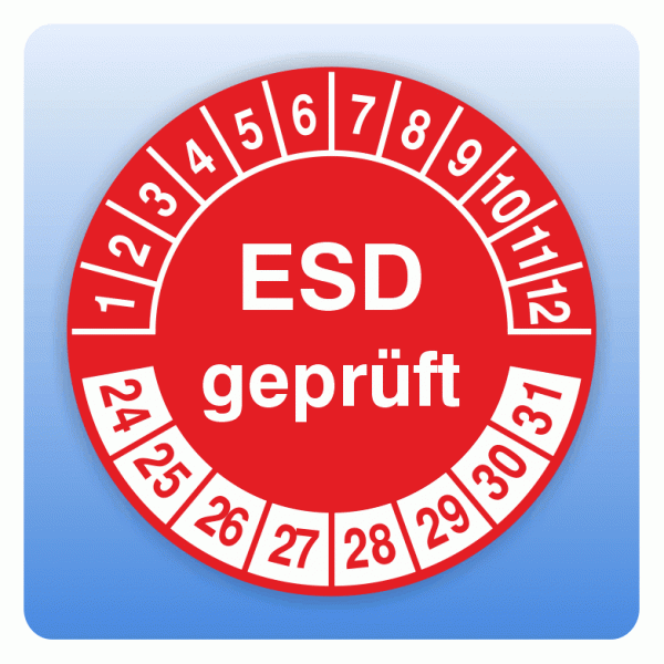 Prüfplakette ESD geprüft