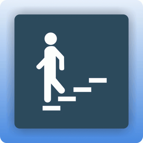 Aufkleber Symbolschild Treppe abwärts dezent