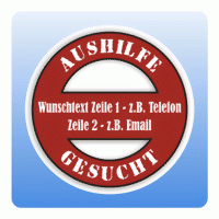 Aufkleber Aushilfe gesucht rund rot