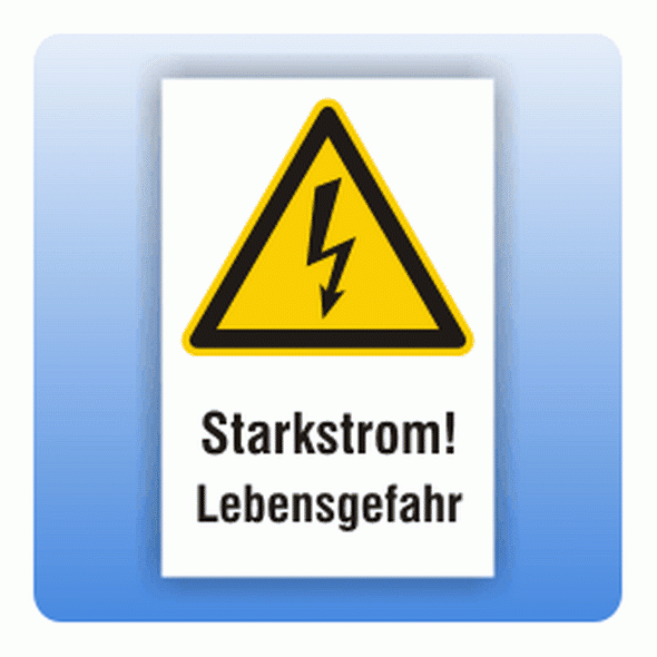 Kombi Warnschild Starkstrom Lebensgefahr