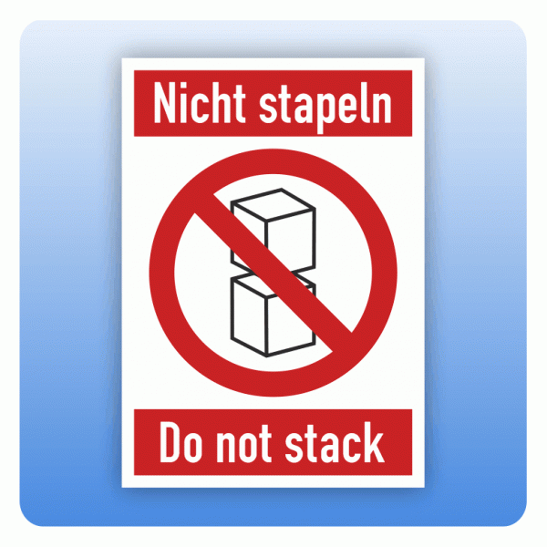 Versandaufkleber nicht stapeln - do not stack