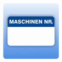 Qualitätssicherung Aufkleber "Maschinen Nr." 25x40 mm in blau