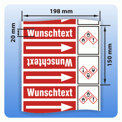 Rohrkennzeichnungsband Gruppe 2: Wasserdampf GHS