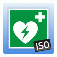 Rettungszeichen Automatisierter externer Defibrillator (AED) ISO 7010