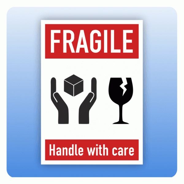 Versandaufkleber Fragile - handle with care