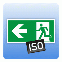 Rettungszeichen Rettungsweg / Notausgang links ISO 7010