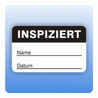 Qualitätssicherung Aufkleber "Inspiziert Name" 25x40 mm in schwarz