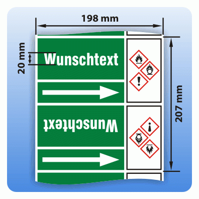 Rohrkennzeichnungsband Gruppe 1: Wasser GHS