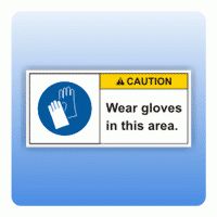 Sicherheitszeichen Wear gloves (ANSI Z535) Aufkleber