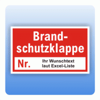 Brandschutzklappe mit Nummerierung (individuell)