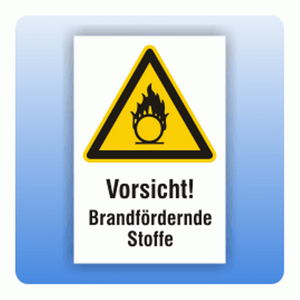 Kombi Warnschild brandfördernde Stoffe