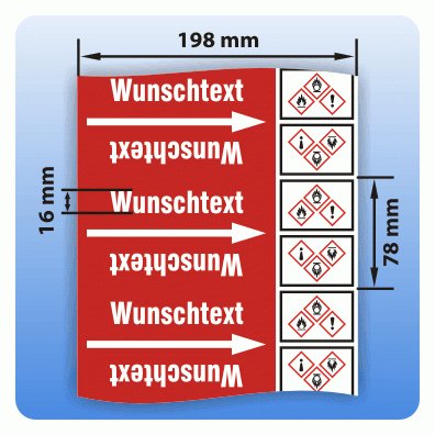 Rohrkennzeichnungsband Gruppe 2: Wasserdampf GHS