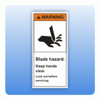 Sicherheitszeichen Blade hazard (ANSI Z535) Aufkleber