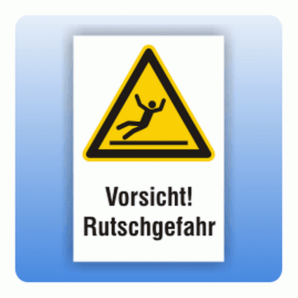 Kombi Warnschild Vorsicht Rutschgefahr