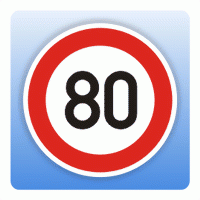 Höchstgeschwindigkeitsaufkleber "80 km/h"