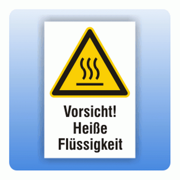 Kombi Warnschild heiße Flüssigkeit