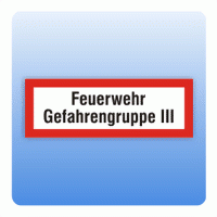 Feuerwehrzeichen Feuerwehr Gefahrengruppe III nach DIN 4066