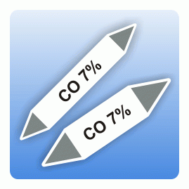 Fliessrichtungspfeil CO 7 Prozent nach DIN 7396-1