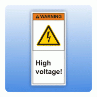 Sicherheitszeichen High Voltage (ANSI Z535) Aufkleber