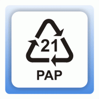 Recycling Code 21 PAP (Pappe) Aufkleber