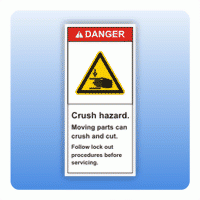 Sicherheitszeichen Crush hazard (ANSI Z535) Aufkleber