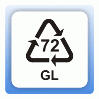 Recycling Code 72 GL (Braunes Glas) Aufkleber