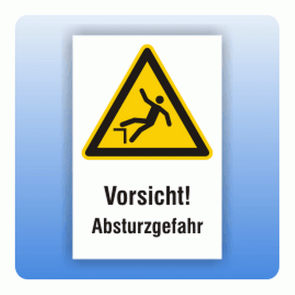 Kombi Warnschild Vorsicht Absturzgefahr