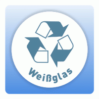 Wertstoffzeichen Recycling Weißglas, weiß