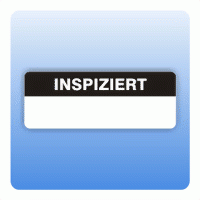 Qualitätssicherung Aufkleber "Inspiziert" 15x40 mm in schwarz