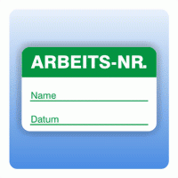 Qualitätssicherung Aufkleber "Arbeits-Nr." 25x40 mm in grün