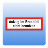 Feuerwehrzeichen Aufzug im Brandfall nicht benutzen nach DIN 4066