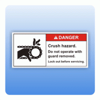 Sicherheitszeichen Crush hazard (ANSI Z535) Aufkleber