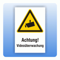 Kombi Warnschild Achtung Videoüberwachung