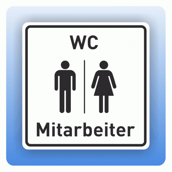 Aufkleber Symbolschild mit Piktogramm WC Mitarbeiter