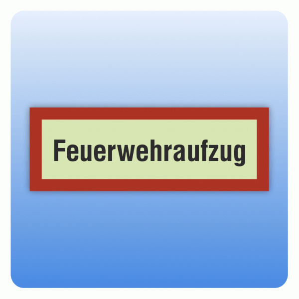 Feuerwehrzeichen Feuerwehraufzug nach DIN 4066