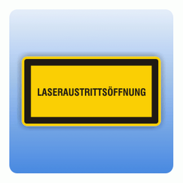 Laserkennzeichen Laseraustrittsöffnung