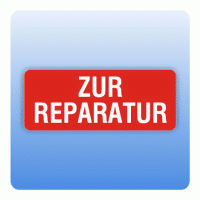 Qualitätssicherung Aufkleber "ZUR REPARATUR" 20x50 mm rot