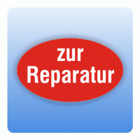 Qualitätssicherung Aufkleber "zur Reparatur" oval in rot